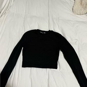 Zara Black Long Sleeve Crop Top